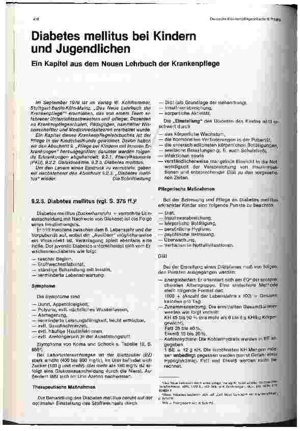 Vorschauseite 1: Diabetes mellitus bei Kindern und Jugendlichen