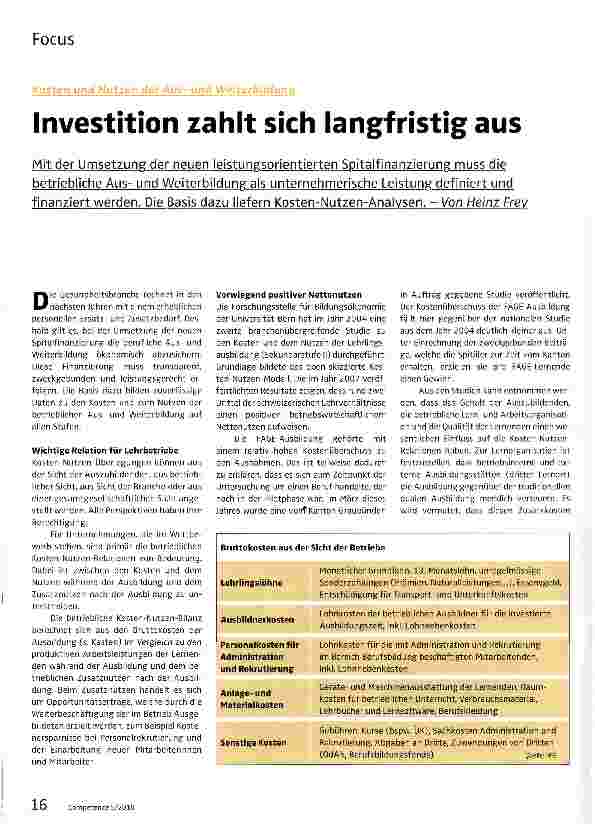 Vorschauseite 1: Investition zahlt sich langfristig aus