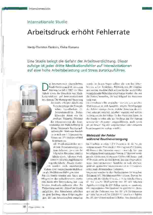 Vorschauseite 1: Arbeitsdruck erhöht Fehlerrate