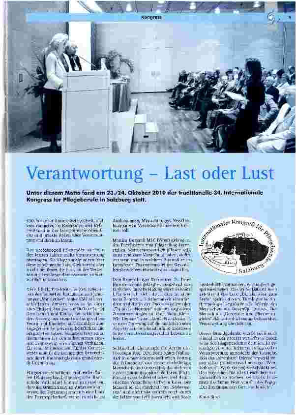 Vorschauseite 1: Verantwortung - Last oder Lust