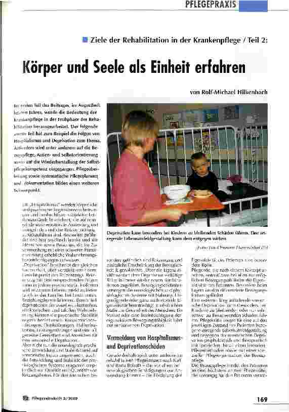 Vorschauseite 1: Körper und Seele als Einheit erfahren Ziele der Rehabilitation in der Krankenpflege / Teil 2