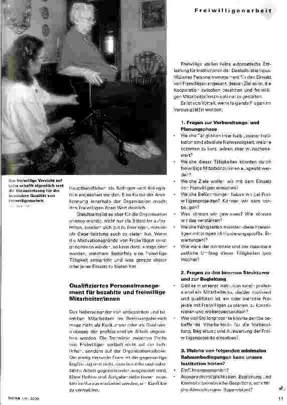 Vorschauseite 2: Freiwilligenarbeit in Institutionen