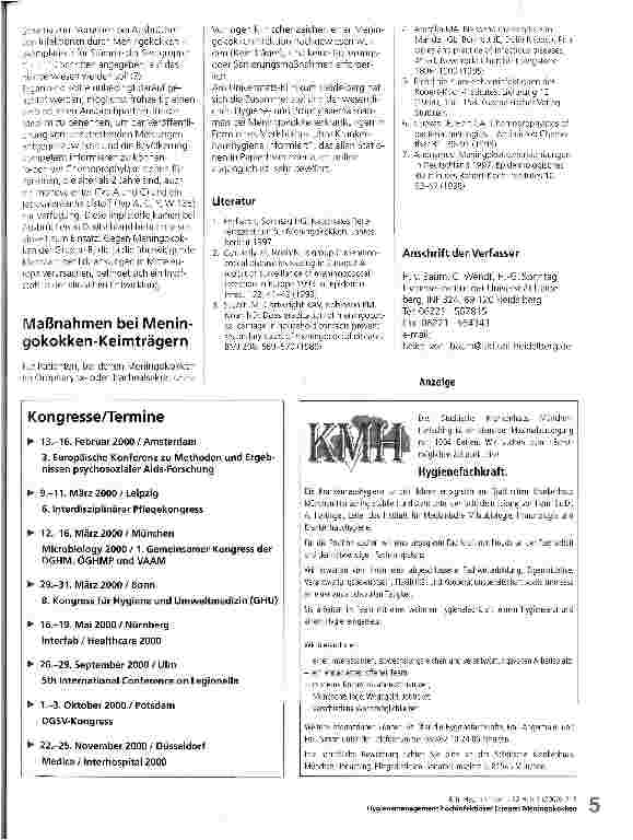 Vorschauseite 3: Hygienemanagement hochinfektiöser Erreger: Meningokokken