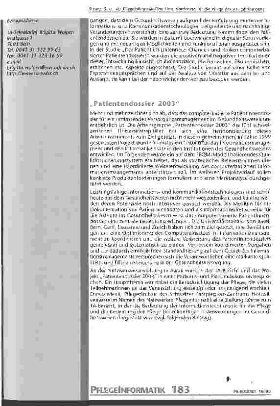 Vorschauseite 3: Pflegeinformatik - Eine Herausforderung für die Pflege des 21. Jahrhunderts