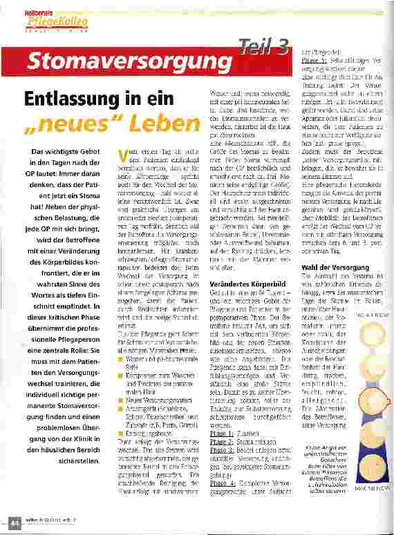 Vorschauseite 1: Stomaversorgung Teil 3: Entlassung in ein neues Leben