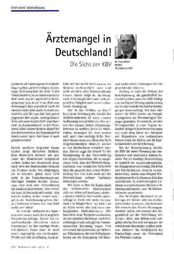 Vorschauseite 1: Ärztemangel in Deutschland!