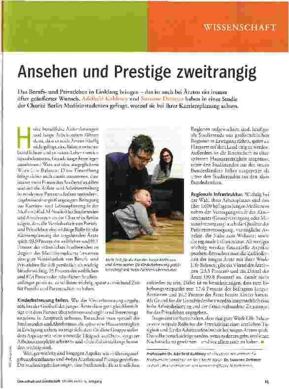 Vorschauseite 1: Ansehen und Prestige zweitrangig