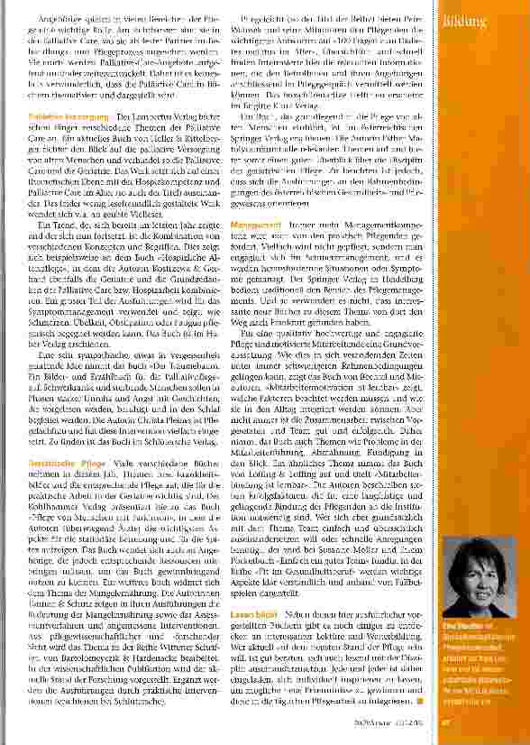 Vorschauseite 2: Fachliteratur Pflege Streifzug durch die Frankfurter Buchmesse