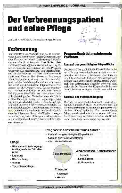 Vorschauseite 1: Der Verbrennungspatient und seine Pflege