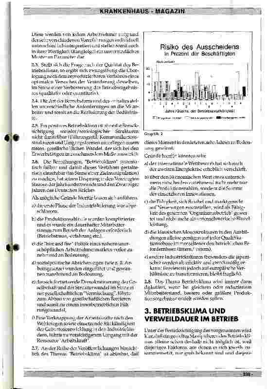 Vorschauseite 3: Dauer der Betriebszugehörigkeit - ein Indikator für gutes Betriebsklima? - Eine Untersuchung des RKU -