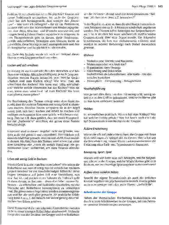 Vorschauseite 2: Soziogruppe - ein tagesklinisches Gruppenangebot zur Alltagsgestaltung von chronisch psychisch Kranken