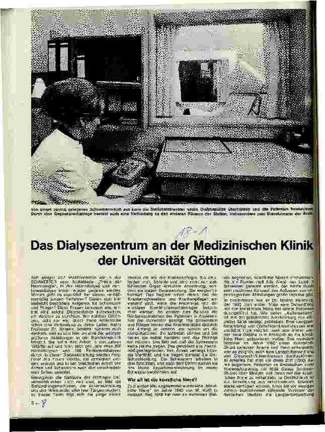 Vorschauseite 1: Das Dialysezentrum an der Medizinischen Klinik der Universität Göttingen