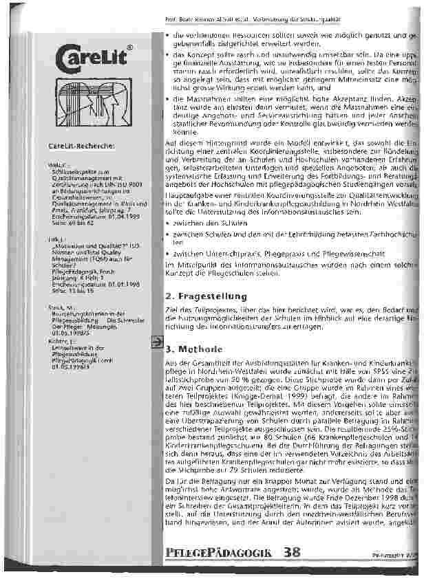 Vorschauseite 2: Verbesserung der Strukturqualität der Pflegeausbildung durch Einrichtung eines Informationsnetzwerkes