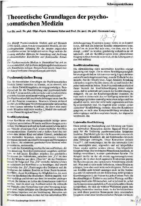 Vorschauseite 1: Theoretische Grundlagen der psychosomatischen Medizin