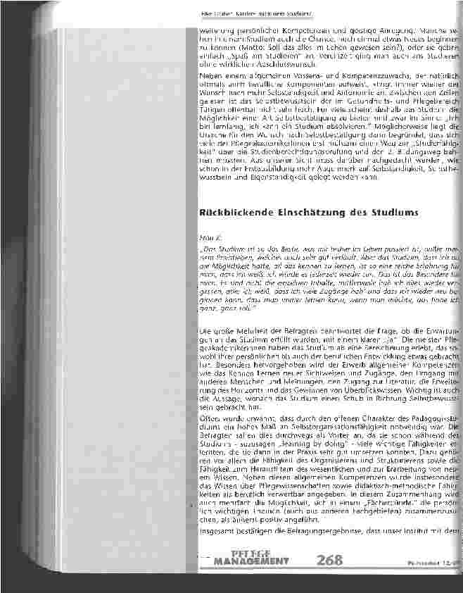 Vorschauseite 4: Karriere nach dem Studium? ! Ein Studienprojekt zum beruflichen Werdegang von PflegeakademikerInnen