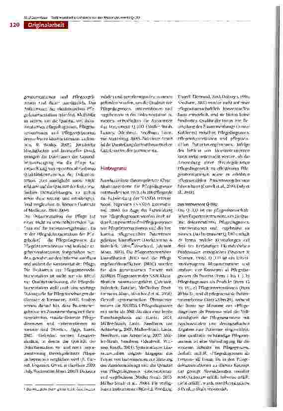 Vorschauseite 2: Testtheoretische Gütekriterien des O-DIO, eines Instruments zur Messung der Qualität der Dokumentation von Pflegediagnosen, -Interventionen und -ergebnissen