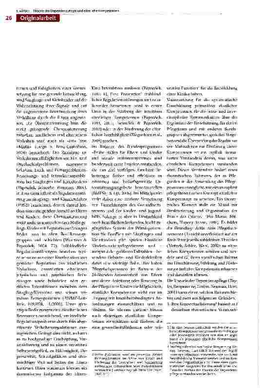 Vorschauseite 2: Die Theorie der Dependenzpflege -ein konzeptioneller Rahmen für die Einschätzung,Stärkung und Förderung elterlicher Kompetenzen
