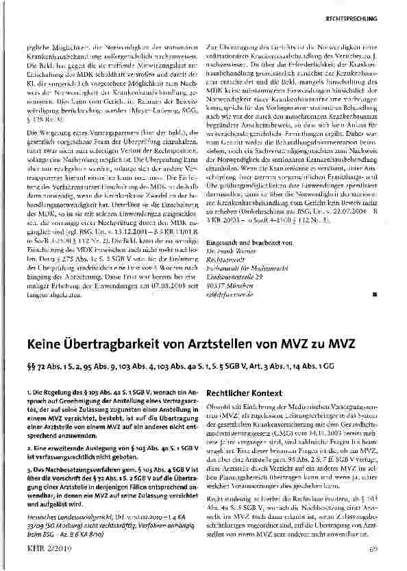 Vorschauseite 5: Aufrechnung der Krankenkassen gegen Krankenhausforderungen