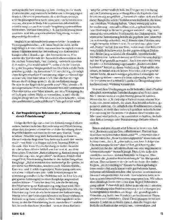 Vorschauseite 5: Die Debatte über Priorisierung und Rationierung in der Gesetzlichen Krankenversicherung: überfällig oder überflüssig?