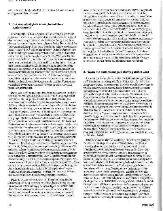 Vorschauseite 6: Die Debatte über Priorisierung und Rationierung in der Gesetzlichen Krankenversicherung: überfällig oder überflüssig?