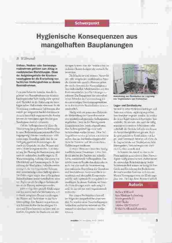 Vorschauseite 1: Hygienische Konsequenzen aus mangelhaften Bauplanungen