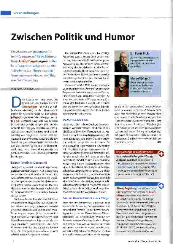 Vorschauseite 1: Zwischen Politik und Humor