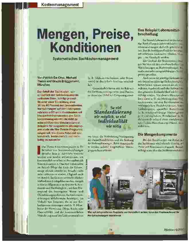 Vorschauseite 1: Mengen, Preise, Konditionen Systematisches Sachkostenmanagement