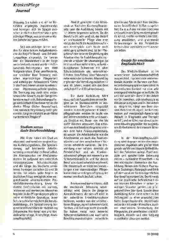 Vorschauseite 2: Partnerschaftlicher Dialog ist gefordert Ärztliche und pflegerische Verantwortung