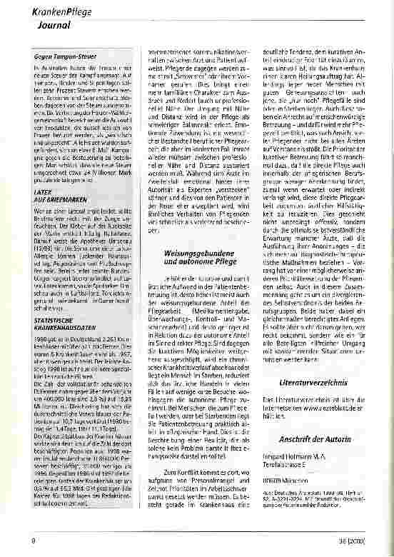 Vorschauseite 4: Partnerschaftlicher Dialog ist gefordert Ärztliche und pflegerische Verantwortung