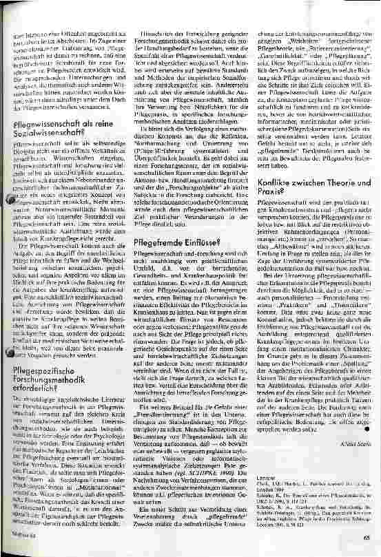 Vorschauseite 2: Selbstkritik vonnöten Zum Selbstverständnis von Pflegewissenschaft