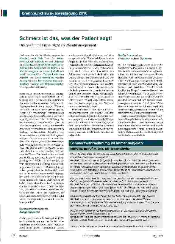 Vorschauseite 1: Schmerz ist das, was der Patient sagt!