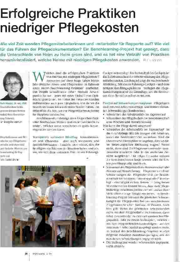 Vorschauseite 1: Erfolgreiche Praktiken niedriger Pflegekosten