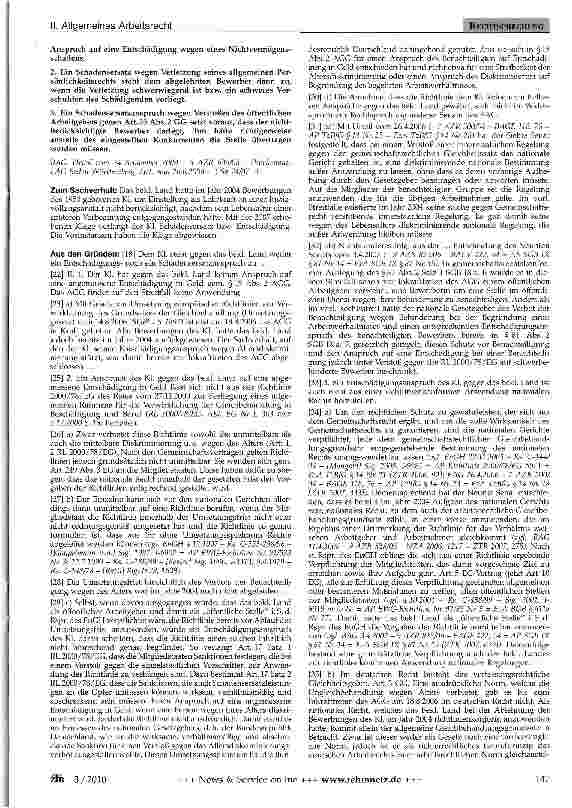 Vorschauseite 2: Bewerbung - Entschädigung wegen Altersdiskriminierung