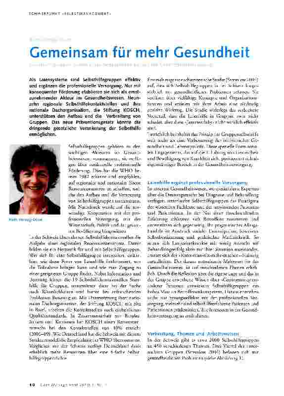 Vorschauseite 1: Gemeinsam für mehr Gesundheit