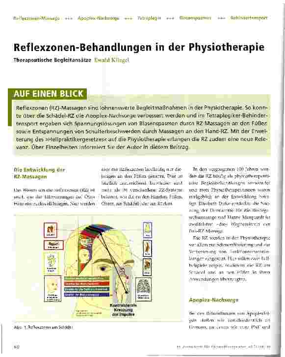Vorschauseite 1: Reflexzonen-Behandlungen in der Physiotherapie