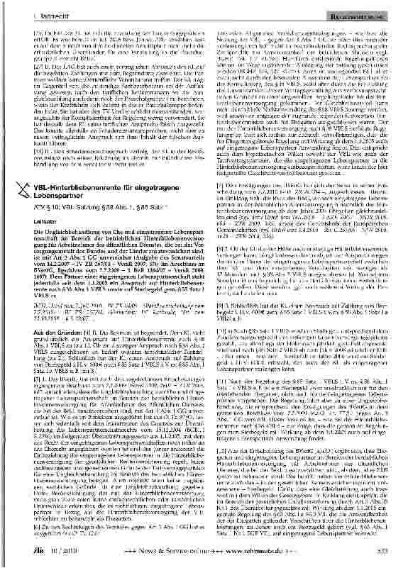 Vorschauseite 1: VBL-Hinterbliebenenrente für eingetragene Lebenspartner