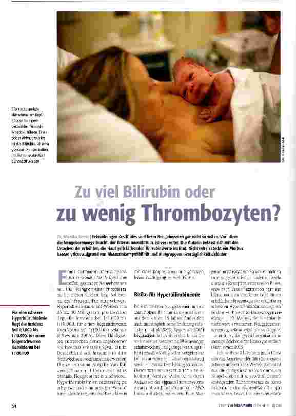 Vorschauseite 1: Zu viel Bilirubin oder zu wenig Thrombozyten?