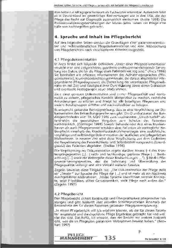 Vorschauseite 4: Sprache und Pflege - untersucht am Beispiel der Pflegedokumentation