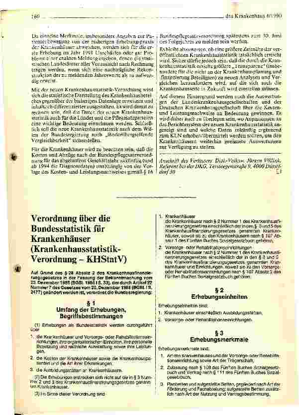 Vorschauseite 2: Informationen zur neuen Krankenhausstatistik-Verordnung