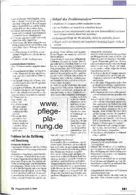 Vorschauseite 2: Pflegevisite bei Patienten mit Hirnleistungsstörungen Teil 3: Einführung und Umsetzung bringen (lösbare) Probleme mit sich