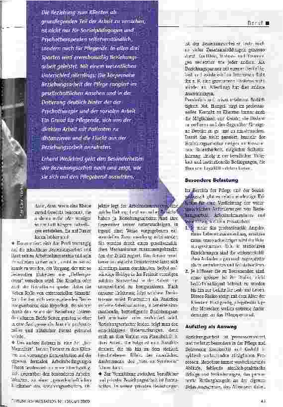 Vorschauseite 2: Beziehungsarbeit Pflege: Flüchten oder aushalten? Anforderungen an das Selbstmanagement von Pflegenden aus psychologischer Sicht