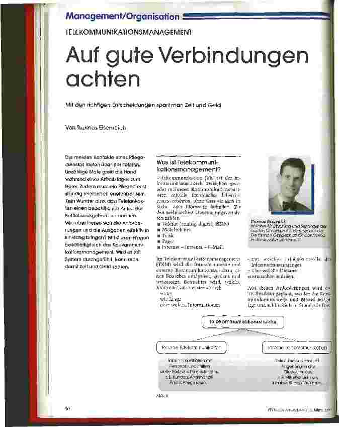 Vorschauseite 1: Auf gute Verbindungen achten Mit den richtigen Entscheidungen spart man Zeit und Geld