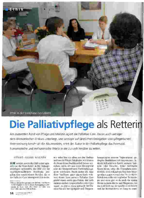 Vorschauseite 1: Die Palliativpflege als Retterin der Kultur
