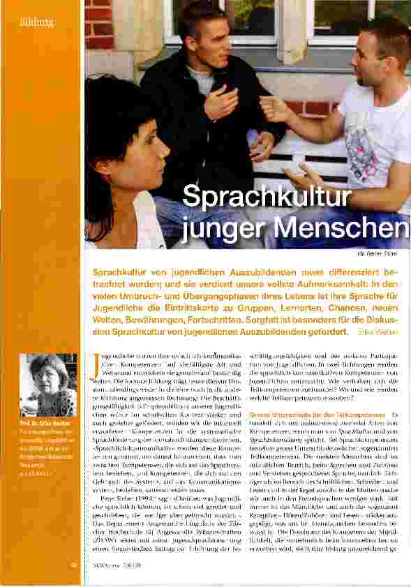 Vorschauseite 1: Sprachkultur junger Menschen