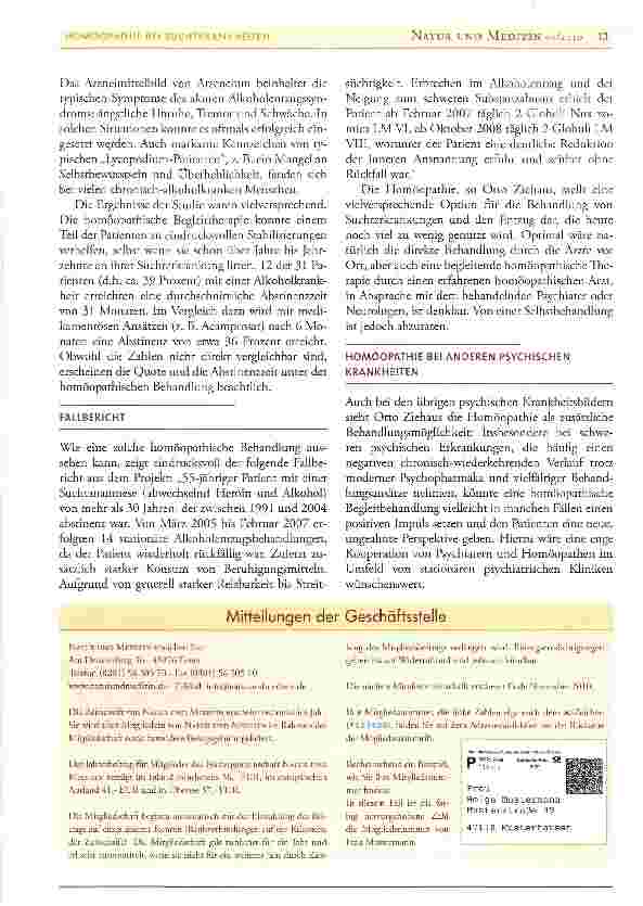 Vorschauseite 2: Homöopathie bei Suchtkrankheiten