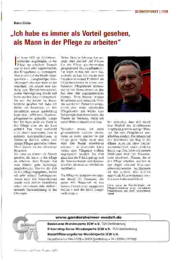 Vorschauseite 2: Männliche PflegendeNoch immer Exoten?