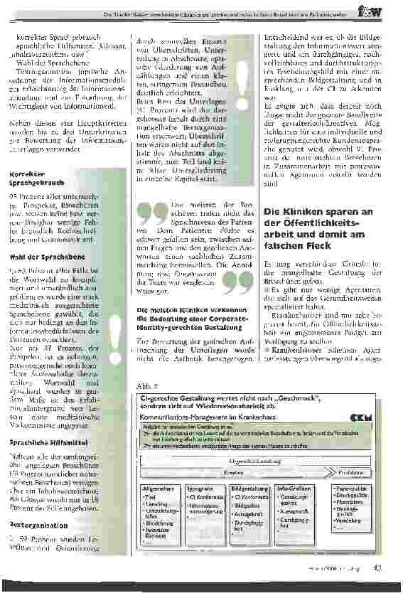 Vorschauseite 4: Die Krankenhäuser verschenken Chancen am Telefon und reden in ihren Broschüren am Patienten vorbei Das CKM untersuchte die Kundenorientierung deutscher Kliniken