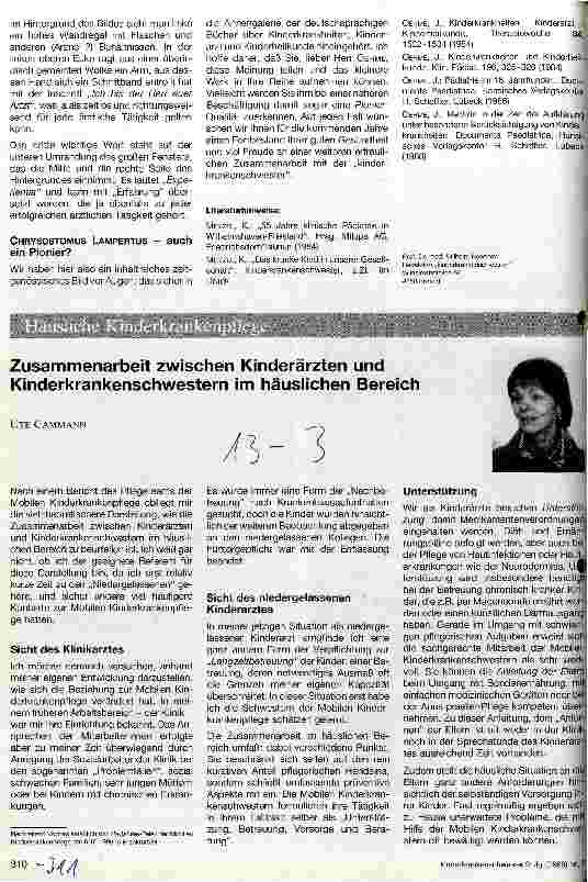 Vorschauseite 1: Zusammenarbeit zwischen Kinderärzten und Kinderkrankenschwestern im häuslichen Bereich