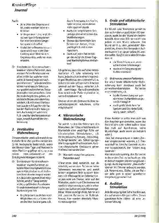 Vorschauseite 2: Basale Stimulation bei schwer-brandverletzten Patienten