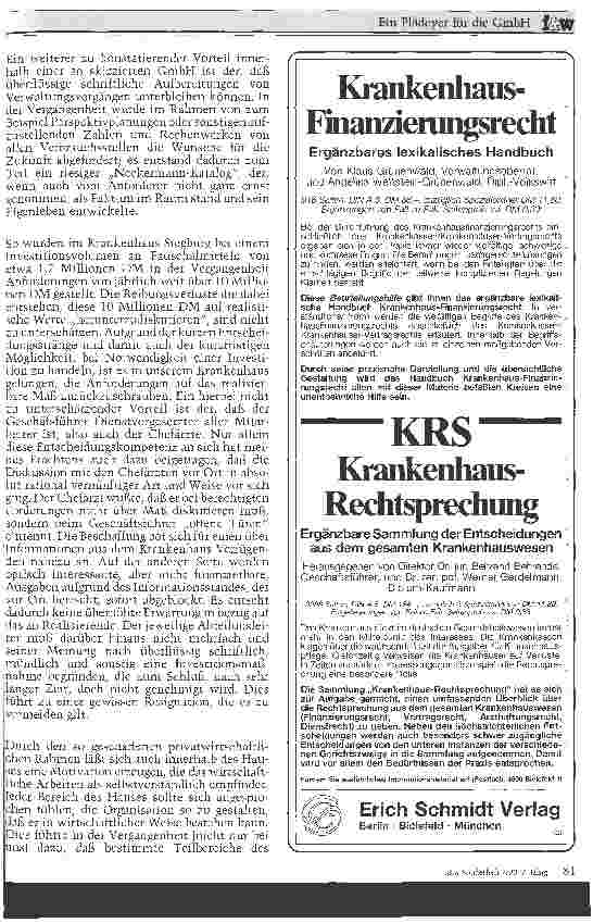 Vorschauseite 4: Ein Plädoyer für die Gesellschaft mit beschränkter Haftung (GmbH)